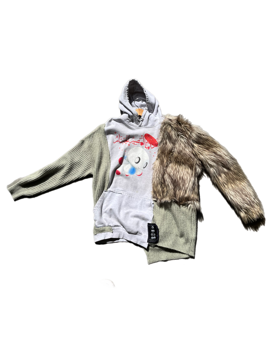 [Collage] faux fur hoodie